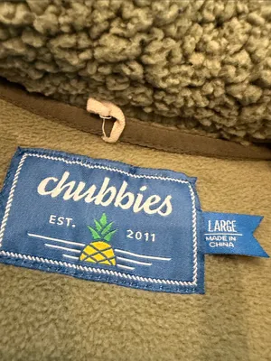 chubbies Green Lasso High-Pile Quarter-Zip Pull Over Size Large - C11-663 thumbnail 3