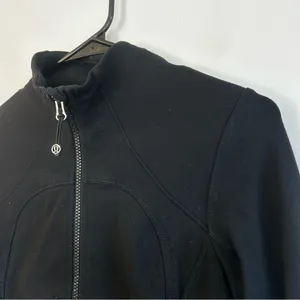 Lululemon Black Forme High Neck Zip Up Jacket w/ Thumb Holes Size 6 thumbnail 6