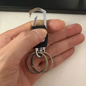 Practical carabiner keychain designed for both men and women for everyday carrying needs. Comes with double key rings, allowing you to classify and organize different keys separately. This keychain is 2.5 inches in length and 0.9 inches in width, compact and portable to carry around. Suitable for car keys, home keys, small gadgets, backpacks and handbags for convenient hanging. Simple versatile style matches various scenarios, a nice daily accessory and casual small gift. thumbnail 5
