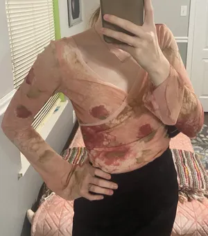 Vintage mesh top flare sleeves thumbnail 1