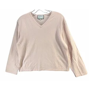 Cottage Clothing Inc Cashmere Sweater Womens M Pink Knit‎ Soft Girl Cozy Luxury thumbnail 4