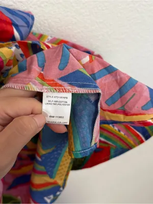 NWT Sugarlips Colorful Leaf Print Tiered Mini Dress Medium thumbnail 4