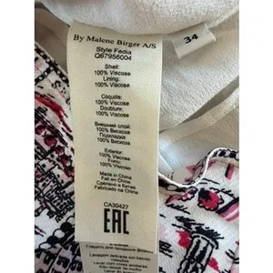 By Malene Birger Postcard‎ City Print Long Sleeve Blouse Pink Cream Size 34 XS thumbnail 10