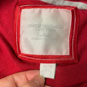 AMERICAN EAGLE Angora Blend Red Hooded sweater Y2K 90s drawstring medium thumbnail 4