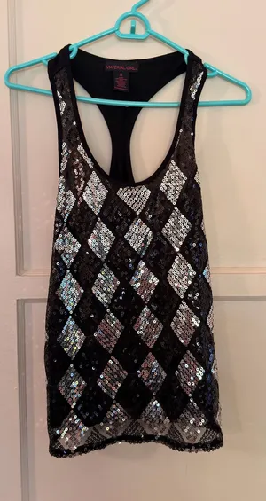 Material Girl Racerback Tank Top Black Size M thumbnail 1