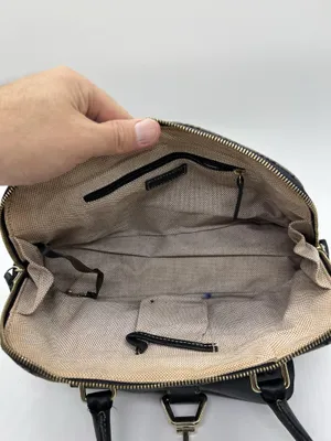Dooney & Bourke Satchel Bag Womens Medium Gray Logo Canvas Leather Zip Purse thumbnail 9