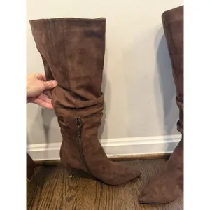 Open Edit Ariana Pointed Toe Knee High Brown Sz 8 NEW thumbnail 6