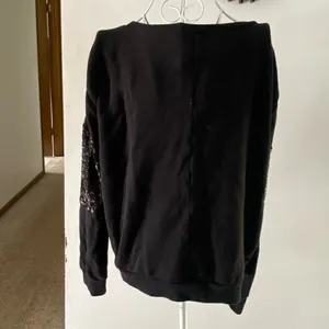 Victoria's Secret Black Sequin Panel Sweatshirt Pullover Size Medium thumbnail 5