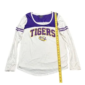 5th & Ocean LSU Tigers Raised Lettering Long Sleeve Knit Top Women's Size L thumbnail 4