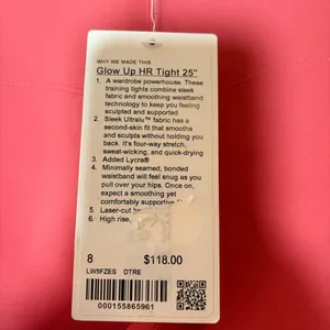 lululemon Glow Up High-Rise Tight 25" NWT SZ 8 Sold Out Color: DTRE (Desert Red) thumbnail 3