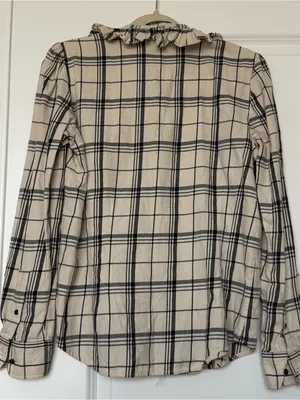 Lauren Ralph Lauren Cotton Plaid Ruffle Collar Button-Down Top - Size M thumbnail 3
