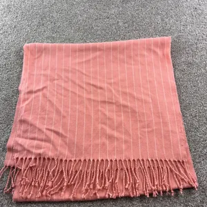 Abercrombie & Fitch Peach Striped Scarf Fringe‎ Womens Cozy Wool Blend Casual thumbnail 5