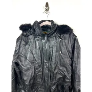 Cabelas leather‎ hooded jacket thumbnail 3