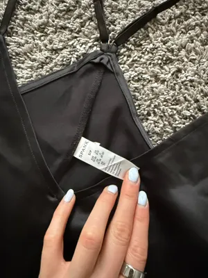 SPANX Black Satin V-Neck Racerback Cami thumbnail 3