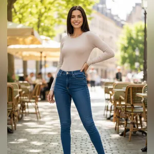 MONO B Women’s Casual Long Sleeve Tan Thermal Bodysuit thumbnail 2