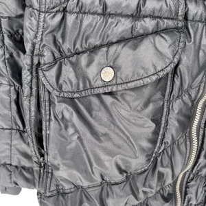 Athleta Goose Down Jacket Black XL‎ Hooded Packable Puffer GUC Mended Hole thumbnail 4