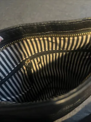 kate spade Black Pebbled Leather Crossbody with Gold Chain Trim thumbnail 5