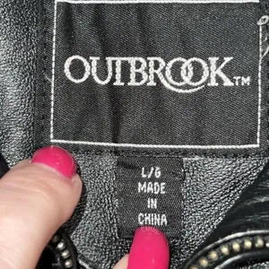 VTG Outbrook Womens Black Genuine Leather Zipper Lined‎ Belted Waist Jacket Sz L thumbnail 8