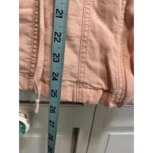 Utility Jacket Womens Peach Size Medium Pockets Tie‎ Waist Patches Embroidered thumbnail 4