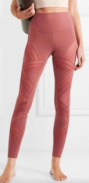 Alo Yoga Mauve Mesh Criss Cross Leggings Size Xsmall‎ thumbnail 1