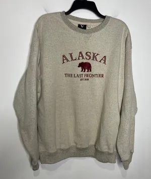 Valani Alaska‎ the last frontier sweatshirt gray cream size large cozy winter thumbnail 1