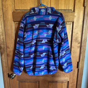 Patagonia sweater! Purple geometric quarter snap fleece pullover women’s size XL thumbnail 5