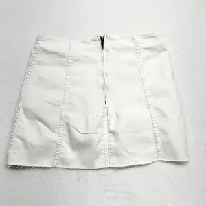 Free‎ People Modern Femme Mini Skirt Womens Size 4 White Denim Raw Hem OB511389 thumbnail 8