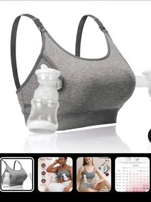 NWT Mom Cozy Heather Gray Pumping Bra Size Medium thumbnail 7