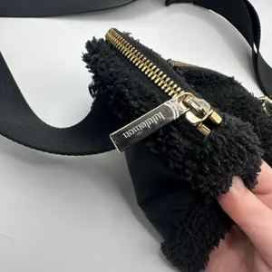 Lululemon Everywhere Belt Bag 1L teddy Black Gold Hardware Sherpa Fanny Pack thumbnail 3