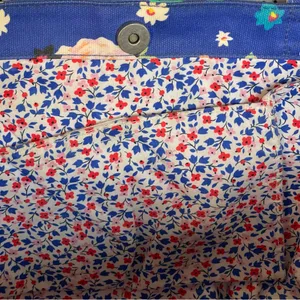 Bright Striped Summer Diaper Carry Matilda Jane Blue Floral Tote Bag thumbnail 7