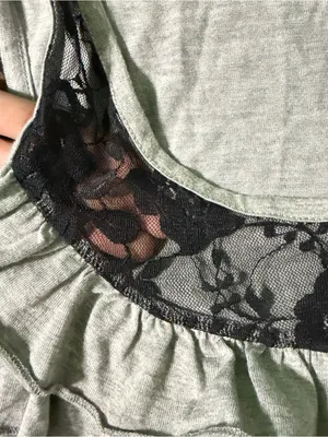 Rue 21 2000s vintage style horror game protagonist black floral lace trim and ruffles thumbnail 6