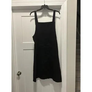 Overall Dress Pocket Black Corduroy Size 2X Front And Back Pockets Midi Teacher thumbnail 5