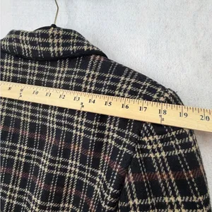 David N. Blazer Vintage Wool Plaid‎ Suede Trim Jacket Brown Black 10 Academia thumbnail 13