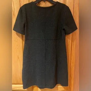 ZARA Dark Gray Short‎ Sleeve Crewneck Cotton Blend Soft Mini Dress Size Small thumbnail 14