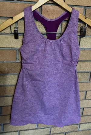 Lululemon Racerback Tank Top Open Side Purple Size 6 thumbnail 1
