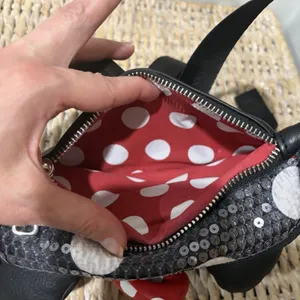 Disney Parks Loungefly Black Minnie‎ Mouse Sequined Waist Bag Red Polka Dot Bow thumbnail 5