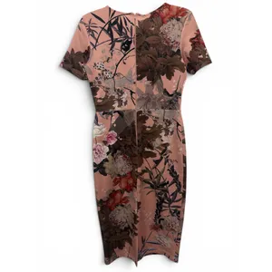 ASOS‎ Womens Pink Floral Scuba Short Sleeve Midi Sheath Dress Size 6 US thumbnail 2