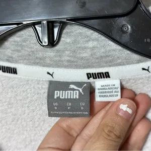 Puma Womens Hoodie Gray mock‎ neck Pullover boxy Sweatshirt size Small thumbnail 3