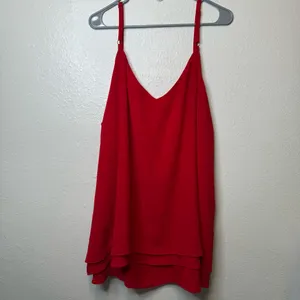Torrid Sophie Red Spaghetti Strap Chiffon Layered V-Neck Cami Size 5 Flowy thumbnail 6
