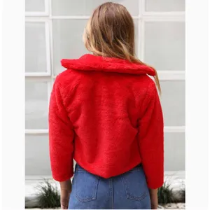 Reverse | Women’s Frankie Faux Fur Jacket Coat -‎ Red - Medium thumbnail 4