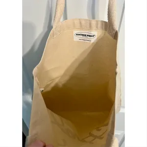Salty Canvas Tote Bag in Natural with Blue Script Tan thumbnail 2