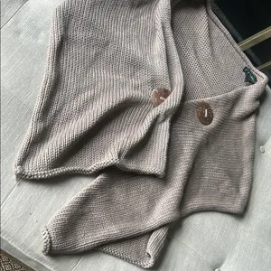Overland Knit 100% Cotton Button Shall One Size Brown thumbnail 4