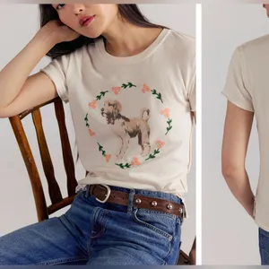 NWT Free People We The Free Fur Friend Tee - doodle tea - XS thumbnail 3
