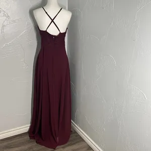 Lulu's burgundy Lace Maxi Dress thumbnail 5