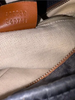 Gucci Gg Crossbody Tote Bag in Navy with Tan Strap thumbnail 13