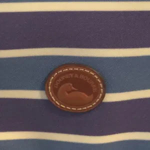 Dooney & Bourke Blue and Cream Striped Tote thumbnail 8