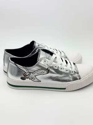 FOCO PHILADELPHIA EAGLES GREEN‎ TEAM COLOR METALLIC CANVAS WOMENS SHOES Size 7 thumbnail 3