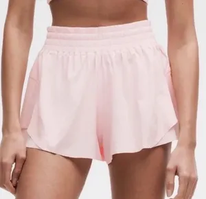 NWT new womens lululemon shake it out shorts small s light pearl pink $68 lined thumbnail 1
