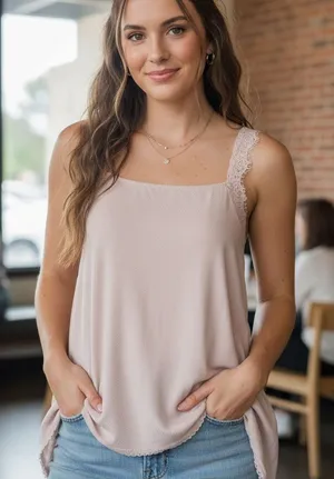 Free People Fairycore Flowy Tank Size Medium thumbnail 1