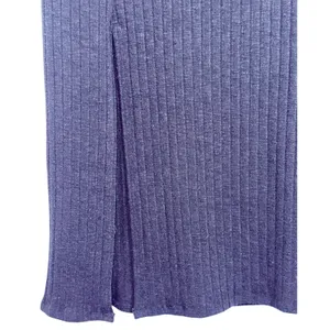Abercrombie & Fitch Black Ribbed Knit Pull On Side Slit Midi Skirt Womens Size S thumbnail 7